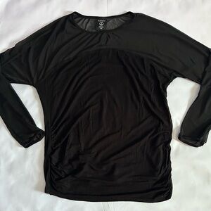 Black Mesh Long Sleeve Top by Hippie Chic Size Large